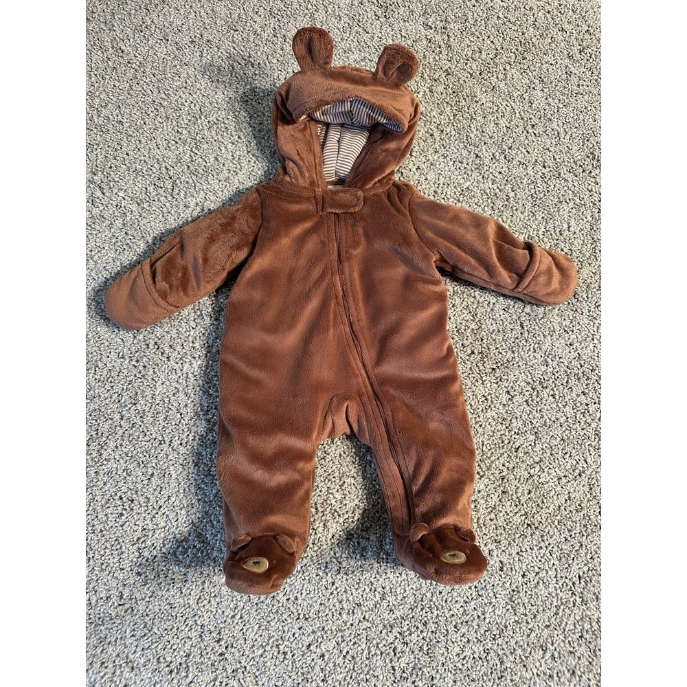 Carters Baby One Piece Teddy Bear Suit Footed Zip Up Size 3M Just One You